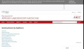 
							         Information for Authors | The Journal of Applied Laboratory Medicine								  
							    