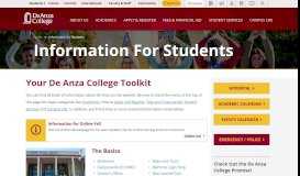 
							         Information for Current Students - De Anza College								  
							    