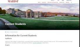 
							         Information For | Current Students - Marist College								  
							    