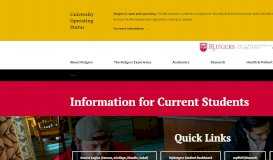 
							         Information for Current Students | Rutgers University								  
							    
