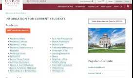 
							         Information for Current Students | Union College - Schenectady								  
							    