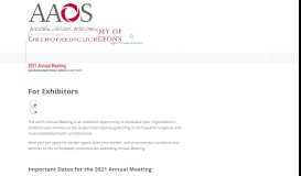 
							         Information for Exhibitors - AAOS								  
							    
