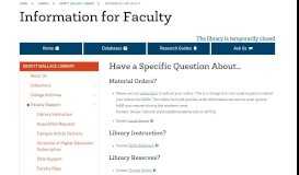 
							         Information for Faculty - DeWitt Wallace Library - Macalester College								  
							    