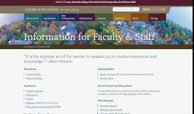 
							         Information for Faculty & Staff · College of the Atlantic								  
							    