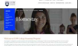 
							         Information for Host Families - Homestay @ UOW College								  
							    