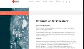 
							         Information for investors | u-blox								  
							    