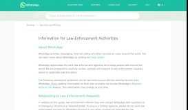 
							         Information for Law Enforcement Authorities - WhatsApp FAQ								  
							    