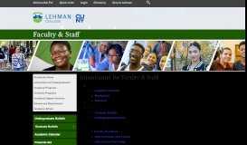 
							         Information for Lehman Faculty & Staff - Lehman College								  
							    