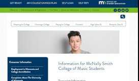 
							         Information for McNally Smith College of Music Students								  
							    