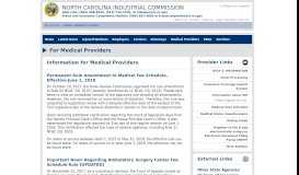 
							         Information for Medical Providers - NC Industrial Commission								  
							    