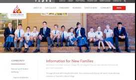 
							         Information for New Families | Concordia Lutheran College, Toowoomba								  
							    