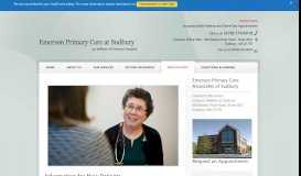 
							         Information for New Patients - SudburySudbury - Emerson Hospital								  
							    