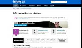 
							         Information for new students - Coventry University								  
							    