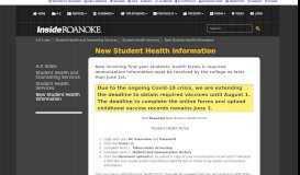 
							         Information for New Students - Roanoke College								  
							    
