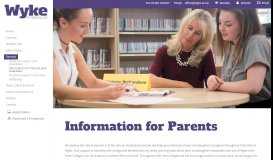 
							         Information For Parents and Guardians – Wyke 6th Form College								  
							    