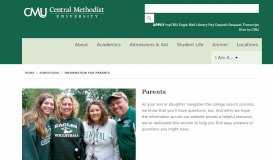 
							         Information for Parents - Central Methodist University								  
							    