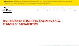 
							         Information for Parents | The New School								  
							    