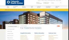 
							         Information For Patients And Visitors | University Health System								  
							    