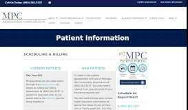 
							         Information For Patients at Michigan Pain Consultants								  
							    