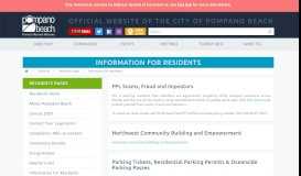 
							         Information for Residents - City of Pompano Beach								  
							    