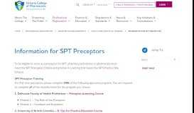
							         Information for SPT Preceptors - Ontario College of Pharmacists								  
							    
