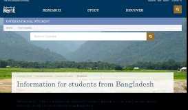 
							         Information for students from Bangladesh - University of Kent								  
							    