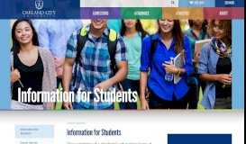 
							         Information for Students | Oakland City University								  
							    