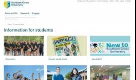 
							         Information for students - Southern Cross University								  
							    