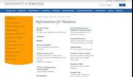 
							         Information for Students - University of Dubuque								  
							    