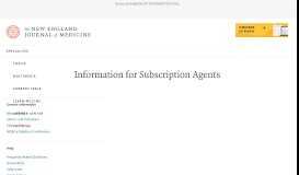 
							         Information for Subscription Agents | NEJM								  
							    