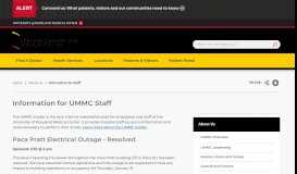 
							         Information for UMMC Staff | University of Maryland Medical Center								  
							    
