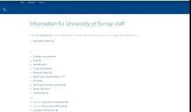 
							         Information for University of Surrey staff | University of Surrey								  
							    
