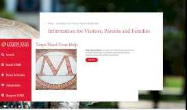 
							         Information for Visitors, Parents and Families - University of Maryland								  
							    