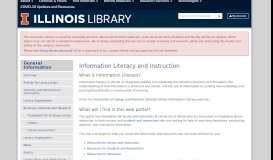 
							         Information Literacy and Instruction – General Information – U of I Library								  
							    