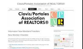 
							         Information New Members/Transfers – Clovis/Portales Association of ...								  
							    