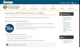 
							         Information on DBO's Self-Service Portal (“DOCQNET”)								  
							    