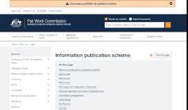 
							         Information publication scheme | FWC Main Site - Fair Work Commission								  
							    
