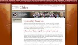 
							         Information Resources home -- University Catalog -- CSU, Chico								  
							    