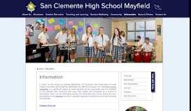 
							         Information - San Clemente High School Mayfield								  
							    