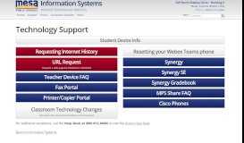 
							         Information Systems » Support - Mesa Public Schools								  
							    