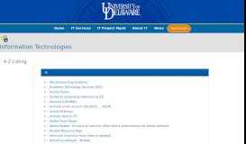 
							         Information Technologies - University of Delaware								  
							    