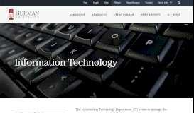
							         Information Technology | Burman University								  
							    