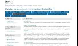 
							         Information Technology - Databases by Subject - Library guides at ...								  
							    
