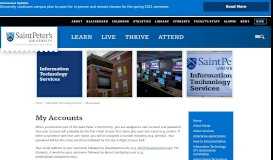 
							         Information Technology Services - My Accounts - Saint Peters University								  
							    