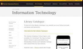 
							         Information Technology - Sydney Grammar School								  
							    