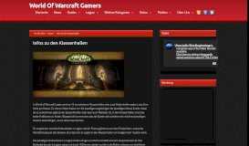
							         Infos zu den Klassenhallen - World of Warcraft Gamers								  
							    