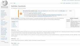 
							         InfoSec Institute - Wikipedia								  
							    