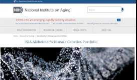
							         Infrastructure Support for the ADSP - National Institute on Aging - NIH								  
							    
