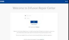 
							         Infusion Repair Center - Login								  
							    