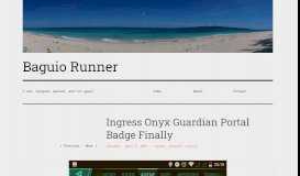 
							         Ingress Onyx Guardian Portal Badge Finally – Baguio Runner								  
							    